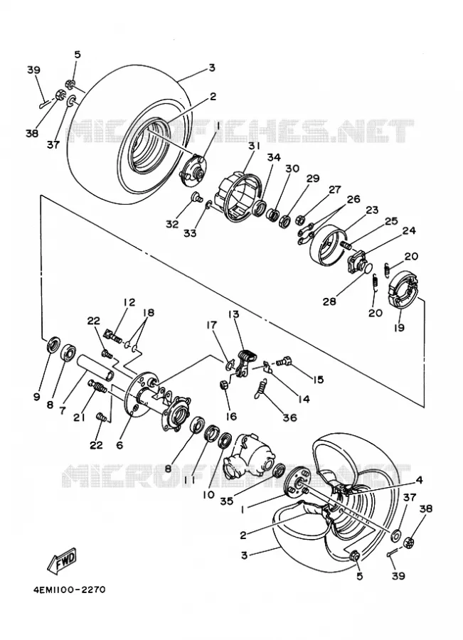 ROUE ARRIERE Yamaha QUAD 80 1996 RAPTOR  YFM80