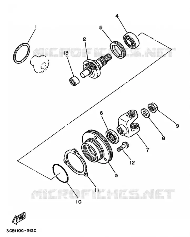 TRANSMISSION INTERMEDIAIRE Yamaha QUAD 80 1996 RAPTOR  YFM80