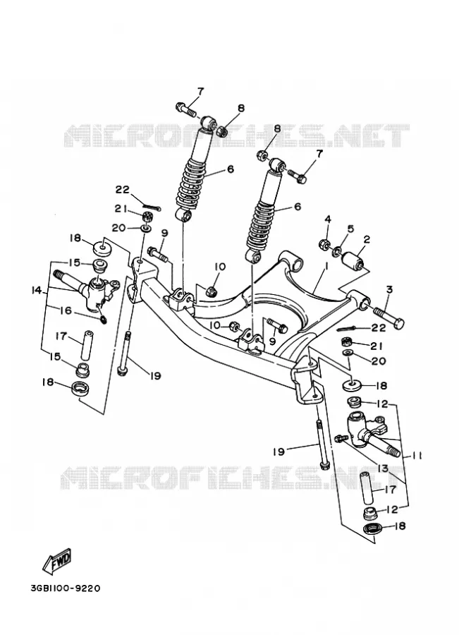 SUSPENSION / ROUE AVANT Yamaha QUAD 80 1996 RAPTOR  YFM80