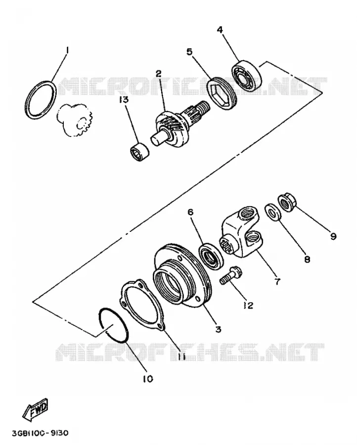 TRANSMISSION INTERMEDIAIRE Yamaha QUAD 80 1996 RAPTOR  YFM80