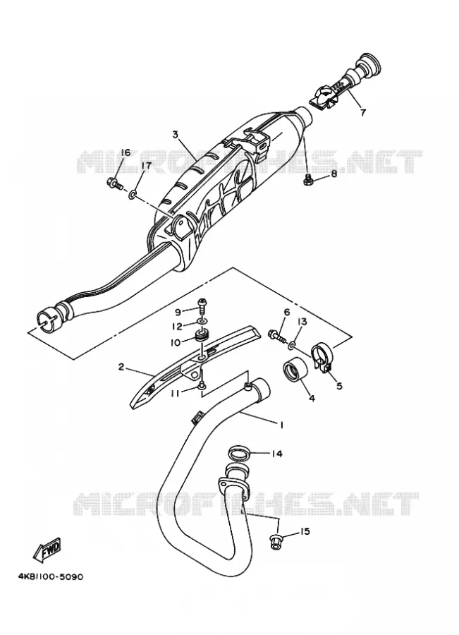 ECHAPPEMENT Yamaha QUAD 350 1996 WOLVERINE  YFM350FW-X