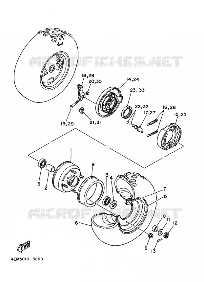 ROUE AVANT Yamaha QUAD 80 1995 RAPTOR  YFM80