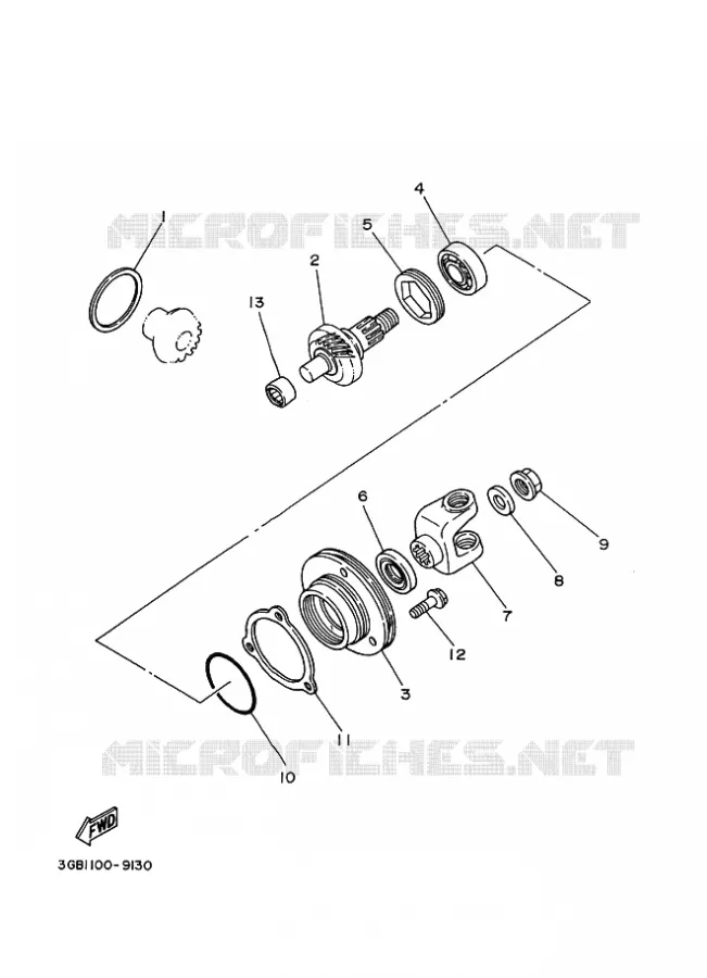 TRANSMISSION INTERMEDIAIRE Yamaha QUAD 80 1994 RAPTOR  YFM80