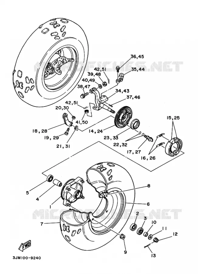 ROUE AVANT Yamaha QUAD 200 1992 BLASTER  YFS200 BLASTER