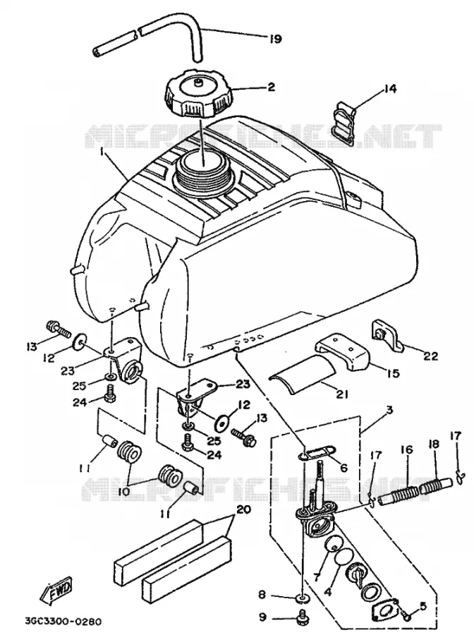 RESERVOIR A ESSENCE Yamaha QUAD 200 1990 YFM  YFM200DX