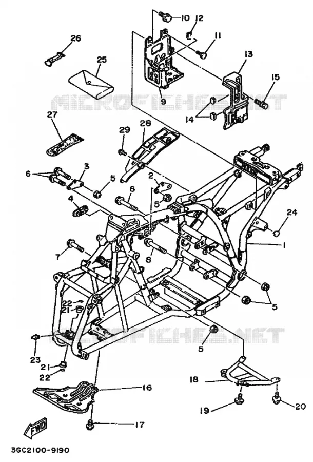 CADRE Yamaha QUAD 200 1989 YFM  YFM200DX MOTO 4 - 200 DX