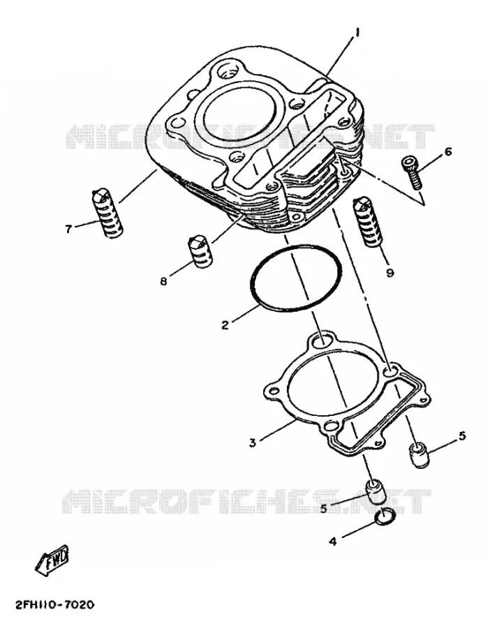 CYLINDRE Yamaha QUAD 200 1989 YFM  YFM200DX MOTO 4 - 200 DX
