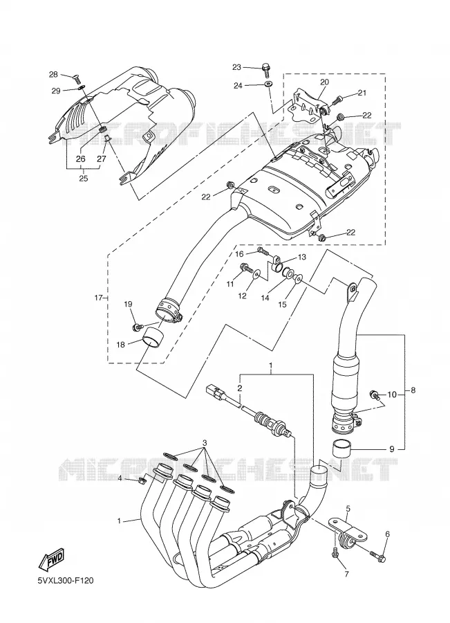 ECHAPPEMENT Yamaha MOTO 600 2007 FZ6 S2  FZ6-NHG