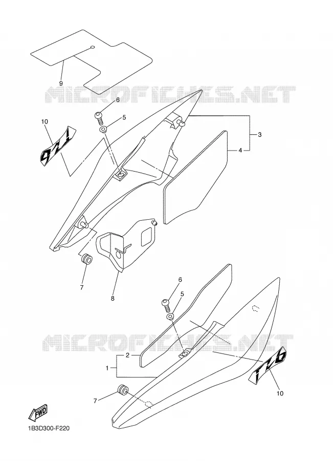 COUVERCLE LATERAL Yamaha MOTO 600 2008 FZ6 S2  FZ6-NHGX