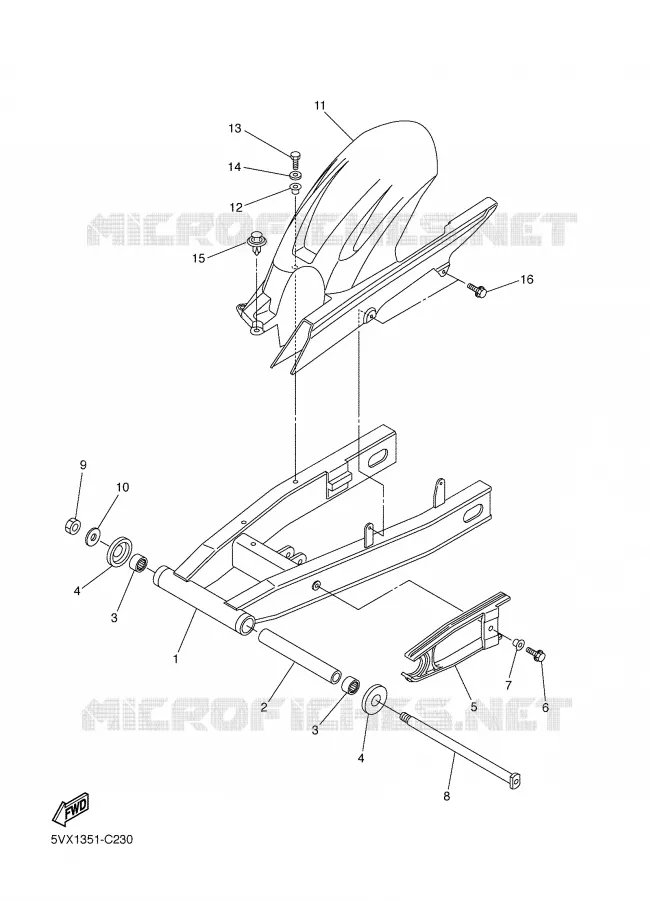 BRAS ARRIERE Yamaha MOTO 600 2004 FZ6  FZ6-NS