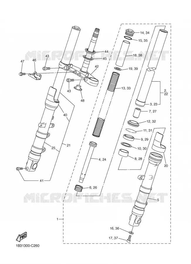 FOURCHE Yamaha MOTO 600 2004 FZ6  FZ6-NS