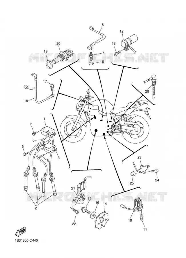 PARTIE ELECTRIQUE 1 Yamaha MOTO 600 2004 FZ6  FZ6-NS