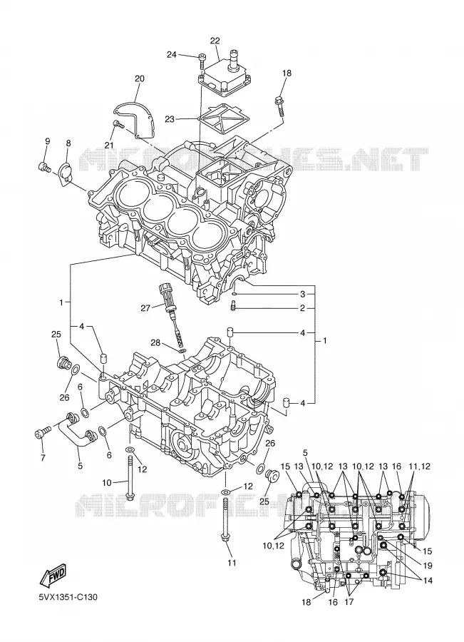 CARTER MOTEUR Yamaha MOTO 600 2005 FZ6  FZ6-NST