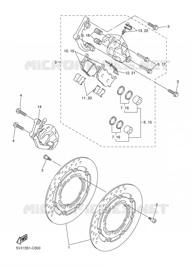 ETRIER DE FREIN AVANT Yamaha MOTO 600 2005 FZ6  FZ6-NST