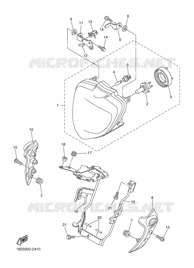 PHARE  Yamaha MOTO 600 2006 FZ6  FZ6-NSV