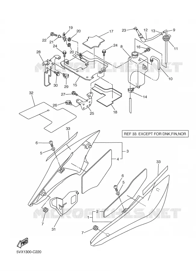 COUVERCLE LATERAL Yamaha MOTO 600 2005 FAZER  FZ6-S