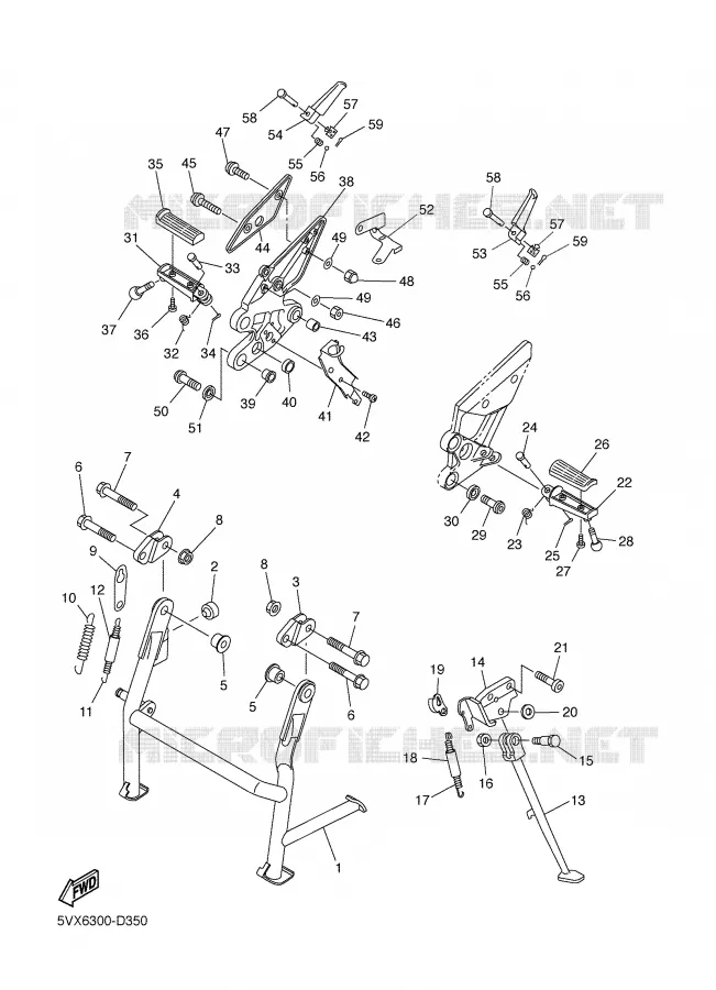 BEQUILLE / REPOSE PIEDS Yamaha MOTO 600 2005 FAZER  FZ6-S