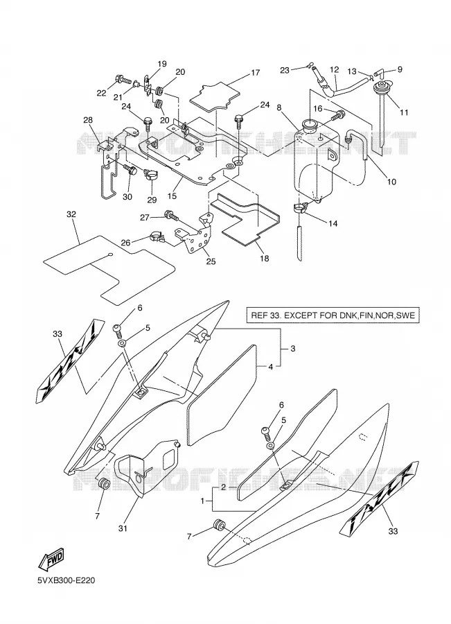 COUVERCLE LATERAL Yamaha MOTO 600 2006 FAZER  FZ6-S