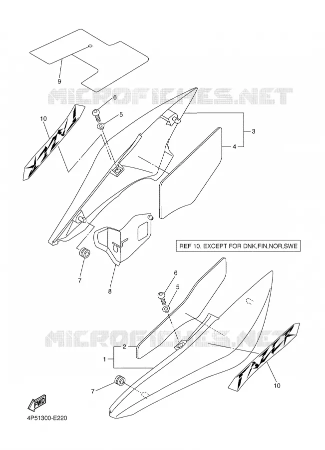 COUVERCLE LATERAL Yamaha MOTO 600 2007 FAZER 78CH  FZ6-S
