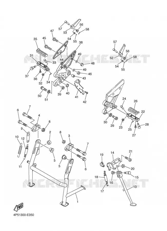 BEQUILLE / REPOSE PIEDS Yamaha MOTO 600 2006 FAZER ABS  FZ6-SA