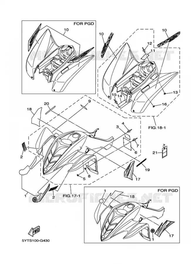 EMBLEME / ETIQUETTE 1 Yamaha QUAD 350 2008 RAPTOR  YFM350 YFM35RX RAPTOR 350