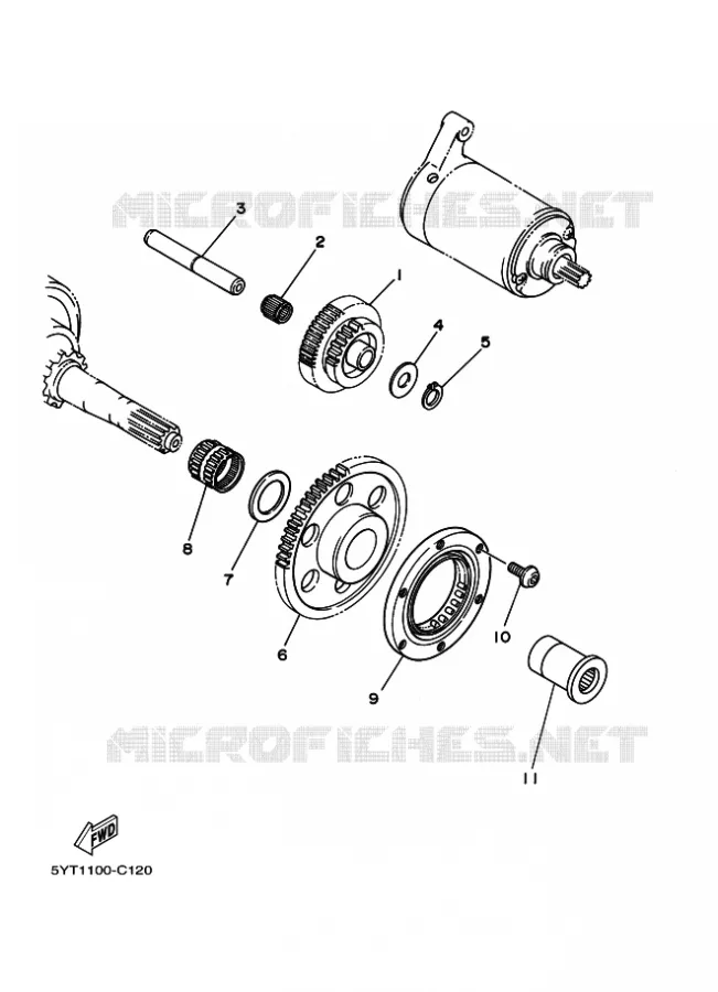 EMBRAYAGE DE DEMARREUR Yamaha QUAD 350 2008 RAPTOR  YFM350 YFM35RX RAPTOR 350