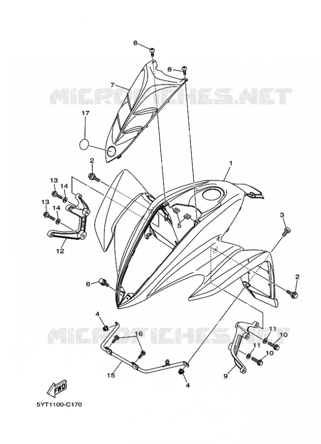 GARDE BOUE AVANT Yamaha QUAD 350 2010 RAPTOR  YFM350 YFM35RZ RAPTOR 350