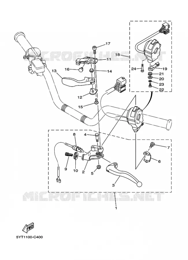 COMMODO / LEVIER Yamaha QUAD 350 2013 RAPTOR  YFM350 YFM35RD