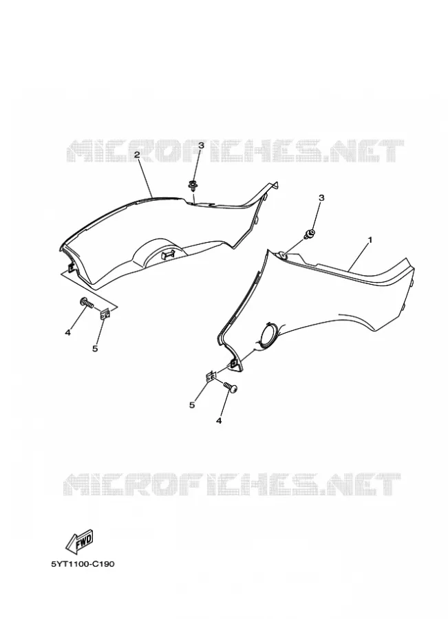 COUVERCLE LATERAL Yamaha QUAD 350 2012 RAPTOR  YFM350R