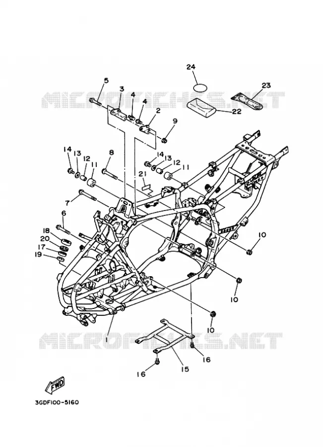 CADRE Yamaha QUAD 350 2002 WARRIOR  YFM350X YFM350XP WARRIOR