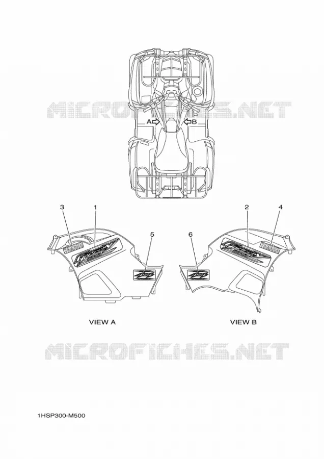 EMBLEME Yamaha QUAD 550 2013 GRIZZLY  YFM550FWAD YFM5FGPLED