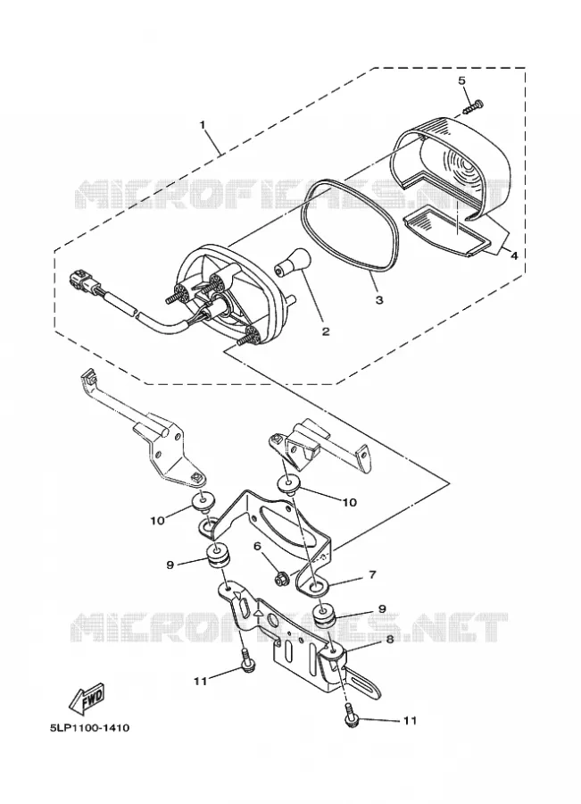 FEU ARRIERE 2 Yamaha QUAD 660 2001 RAPTOR  YFM660R YFM660RN