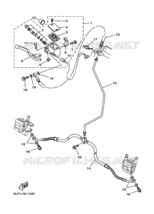 MAITRE CYLINDRE DE FREIN AVANT Yamaha QUAD 660 2001 RAPTOR  YFM660R YFM660RN