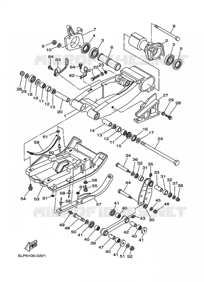BRAS ARRIERE Yamaha QUAD 660 2002 RAPTOR  YFM660R YFM660RP