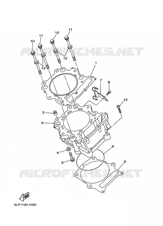 CYLINDRE Yamaha QUAD 660 2002 RAPTOR  YFM660R YFM660RP