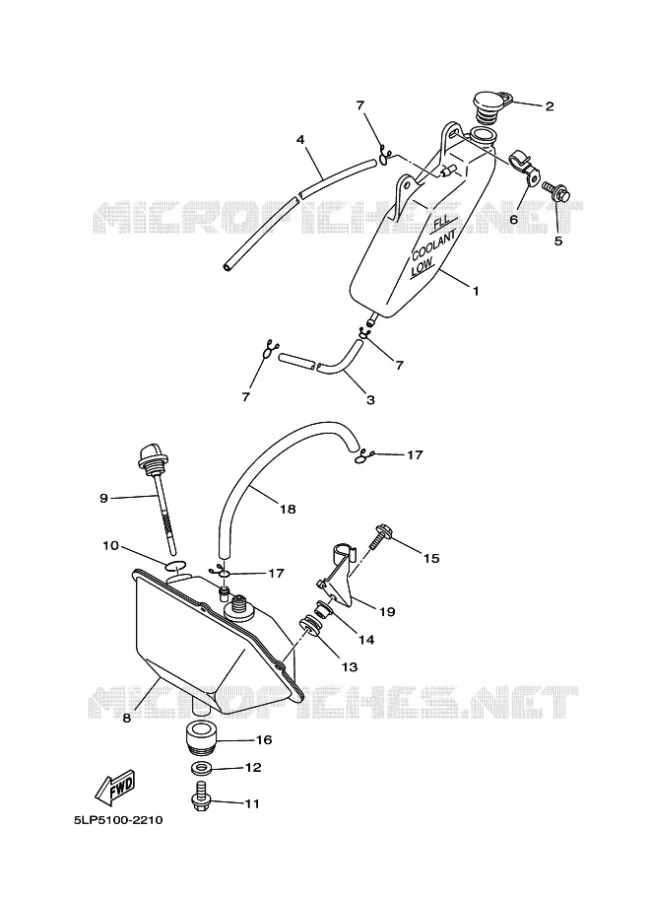 RESERVOIR D'HUILE Yamaha QUAD 660 2004 RAPTOR  YFM660R YFM660RS