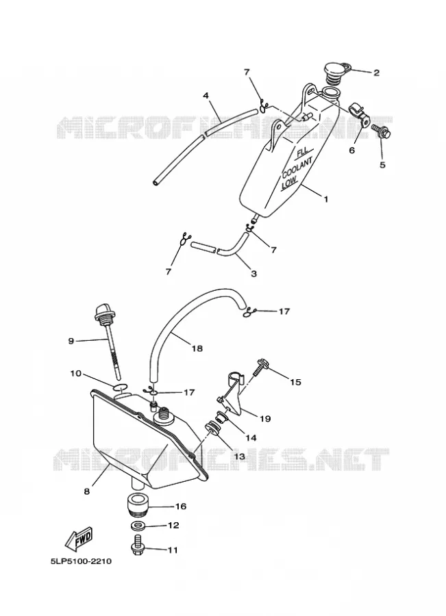 RESERVOIR D'HUILE Yamaha QUAD 660 2004 RAPTOR  YFM660R YFM660RS