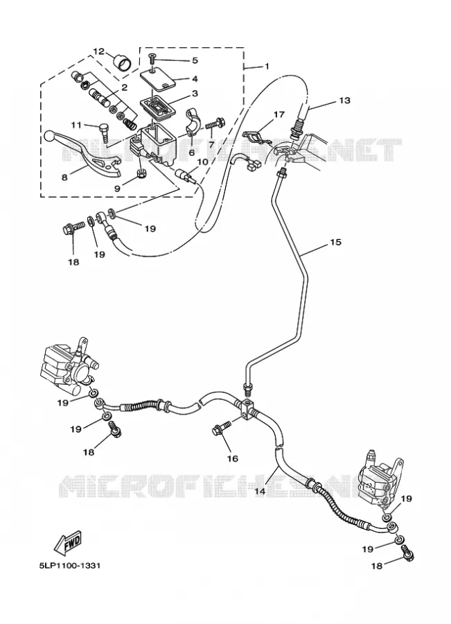 MAITRE CYLINDRE DE FREIN AVANT Yamaha QUAD 660 2004 RAPTOR  YFM660R YFM660RS