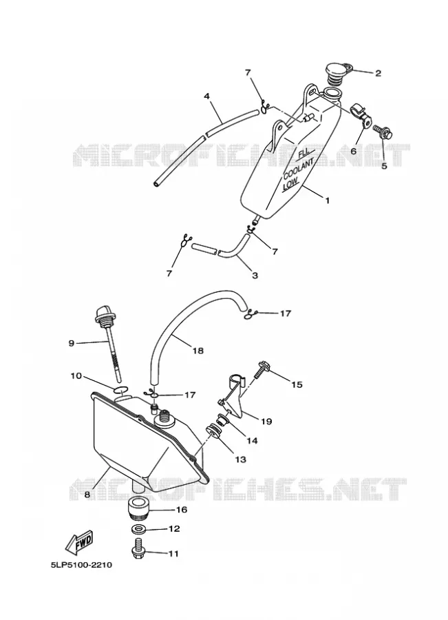 RESERVOIR D'HUILE Yamaha QUAD 660 2005 RAPTOR  YFM660R YFM660RT