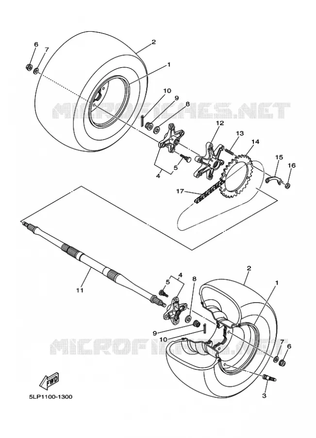 ROUE ARRIERE Yamaha QUAD 660 2005 RAPTOR  YFM660R YFM660RT