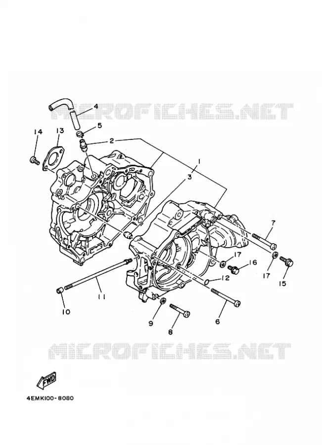CARTER MOTEUR Yamaha QUAD 80 2003 RAPTOR  YFM80W YFM80WR