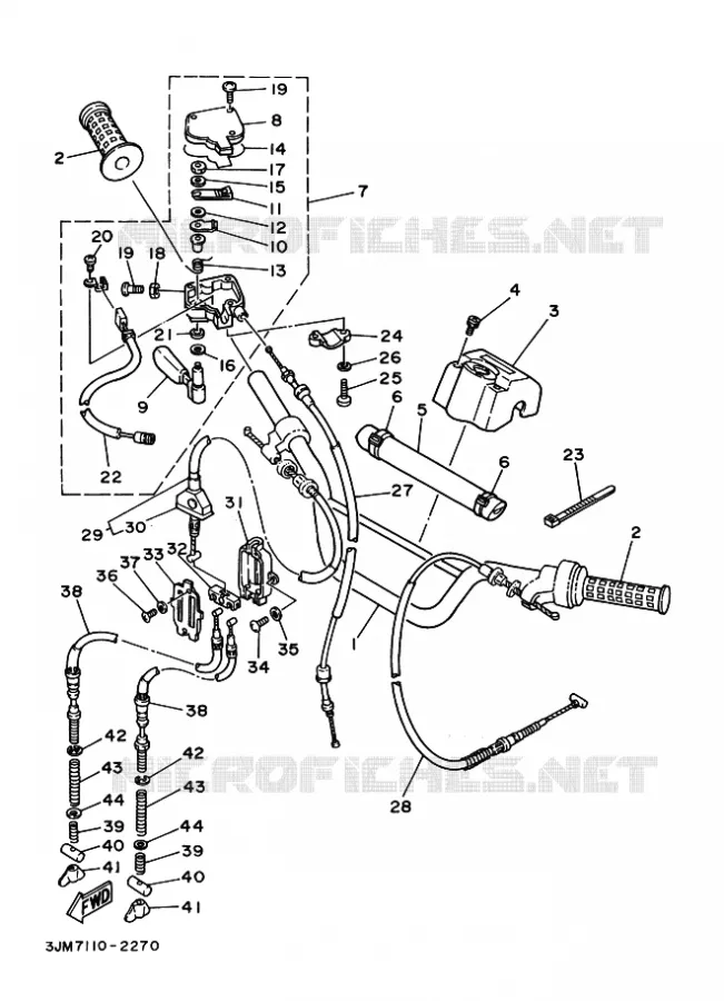 GUIDON ET CABLES Yamaha QUAD 200 1999 BLASTER  YFS200 BLASTER