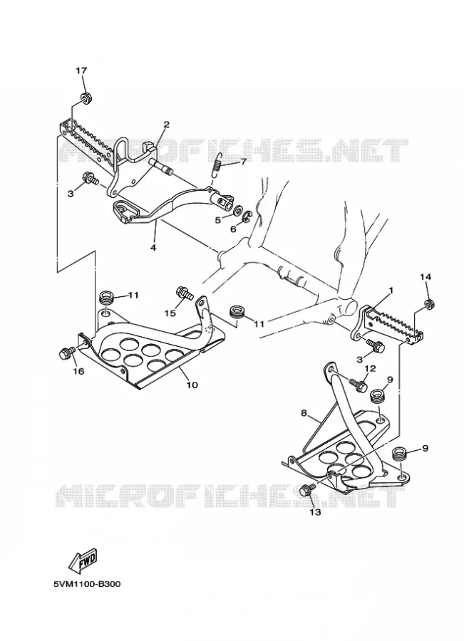 SUPPORT / REPOSE PIEDS Yamaha QUAD 200 2003 BLASTER  YFS200 YFS200R BLASTER
