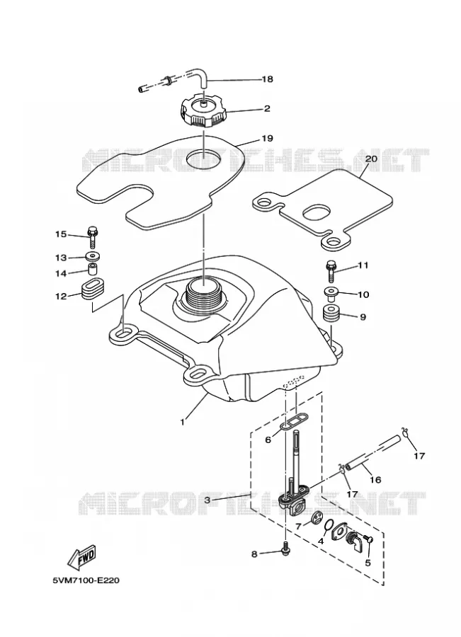 RESERVOIR A ESSENCE Yamaha QUAD 200 2006 BLASTER  YFS200 YFS200V BLASTER