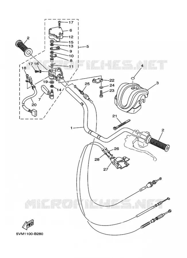 GUIDON ET CABLES Yamaha QUAD 200 2006 BLASTER  YFS200 YFS200V BLASTER
