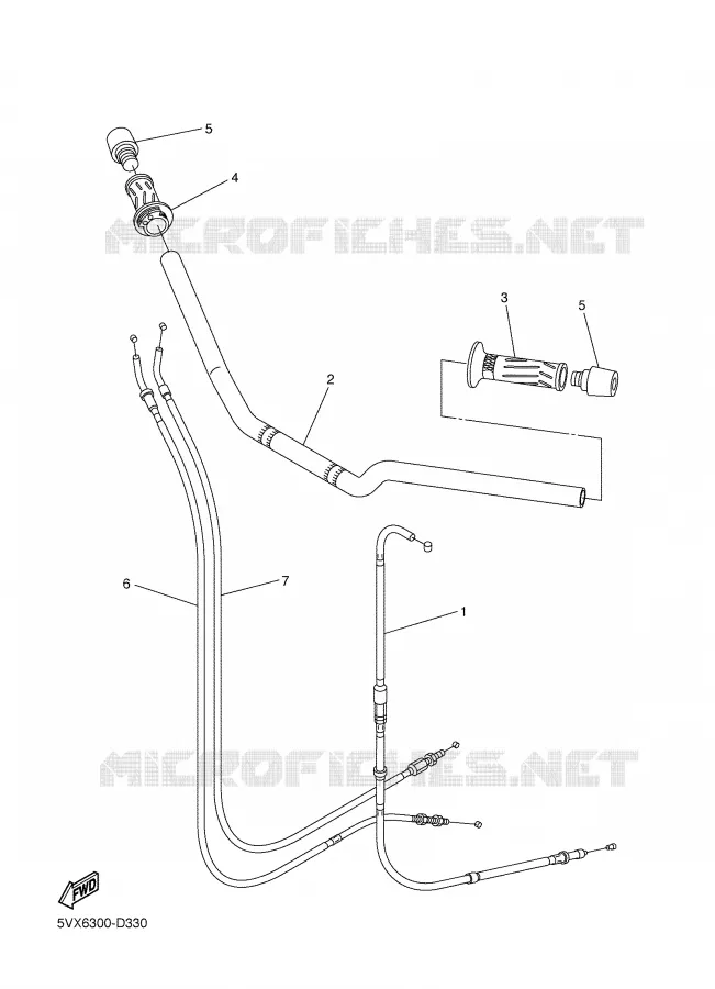 GUIDON ET CABLES Yamaha MOTO 600 2007 FAZER ABS  FZ6-SA
