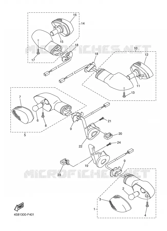 CLIGNOTANT Yamaha MOTO 600 2007 FAZER S2  FZ6-SHG