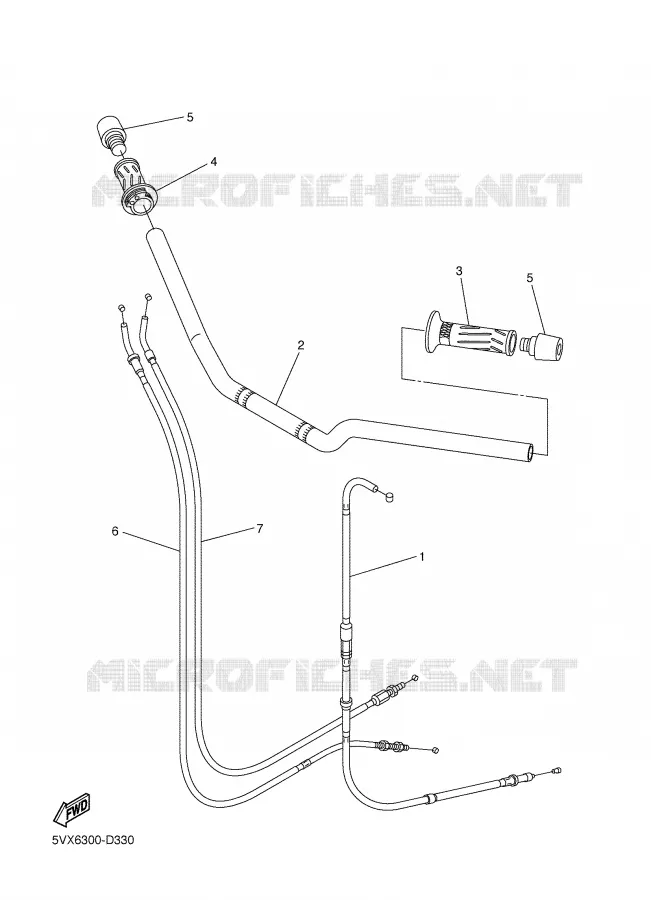 GUIDON ET CABLES Yamaha MOTO 600 2008 FAZER S2  FZ6-SHG
