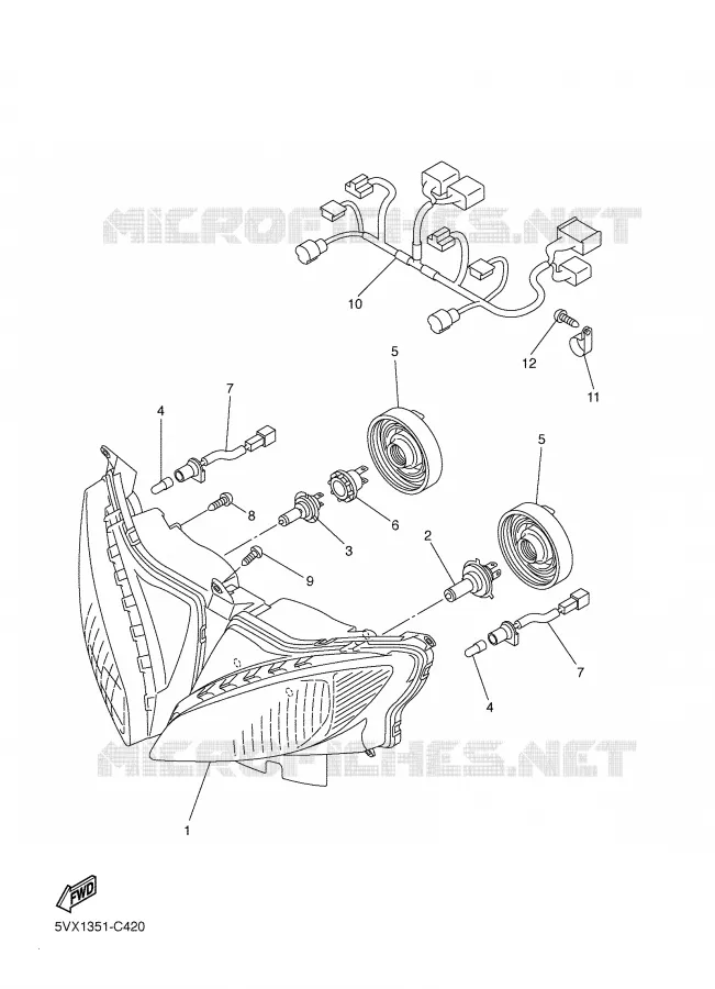 PHARE  Yamaha MOTO 600 2004 FAZER  FZ6-SS