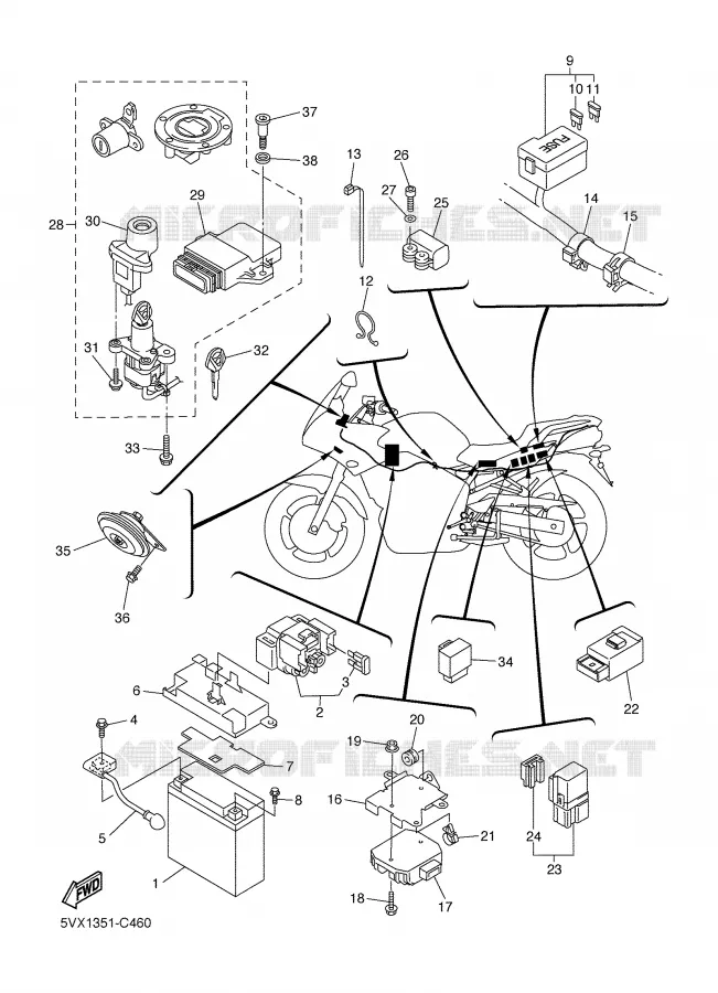 PARTIE ELECTRIQUE 2 Yamaha MOTO 600 2004 FAZER  FZ6-SS